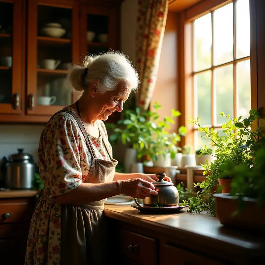 Egy csésze magyar vérkeringés javító tea, friss gyógynövényekkel.
